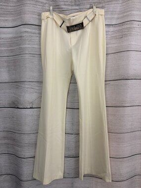 Vertigo Paris Cream Wide-Leg Pants W/ Logo Belt Size 10